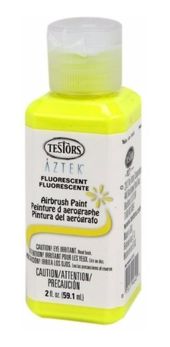 Aztek Airbrush Paint, Fluorescent Yellow Acrylic 2 Oz.  New