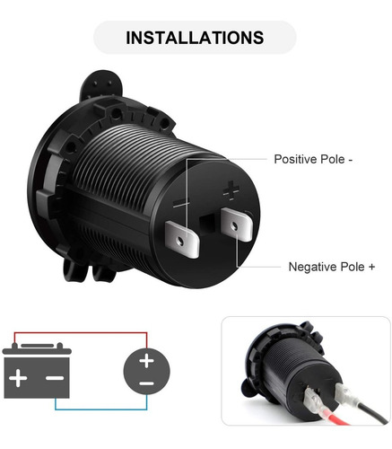 Imagen 5 de 9 de Enchufe Hembra 12v. Con Tapa, Autos Y Motos