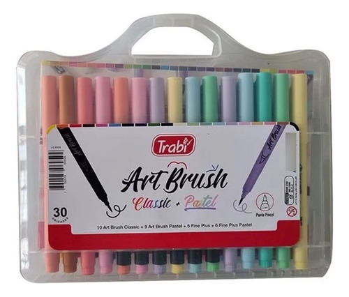 Marcador Trabi Brush Valija X 30 Colores