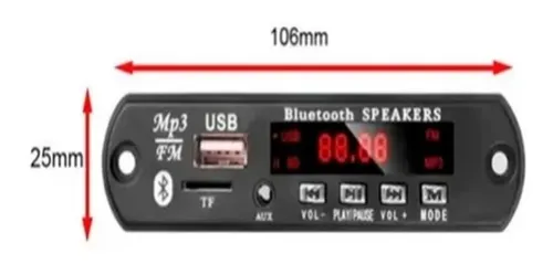 comprar Placa Decodificador Usb Sd Caixa Ativa Mp3 Fm Aux Bluetooth Cor Preto