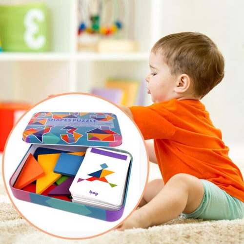 .tangram De Madera Juego Material Didáctico Rompecabezas