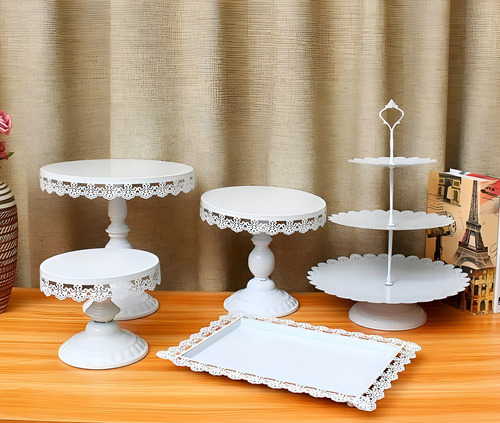 6 Bases Para Tortas Porta Cupcakes Alzadores Candy Bar Alzador De Tortas Exhibicion Porta Cupcake Porta Tortas Exhibición Set Candy Bar Base Para Cupcakes Bandejas Candy Bar Base Torta Pasteleriuscl