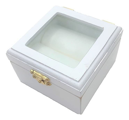 Blooms Elegante Y Cosas De Madera Blanca Del Anillo Caja Con