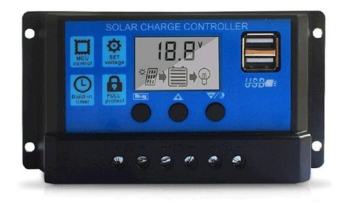 Regulador De Carga Panel Solar 12v 24v 30a Usb - Unoelectro