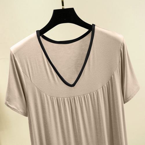 Pijama B Para Mujer Con Cuello En V, Color Liso, Con Cojín E