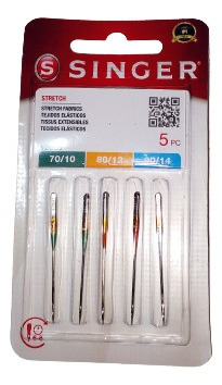 Aguja Punta De Bola Singer 2045 Tela Elástica 80/12, 90/14