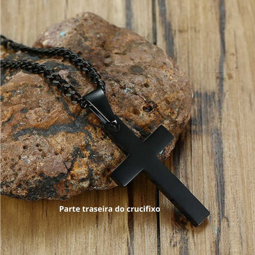 Imagem 3 de 5 de Colar Masculino Com Pingente Crucifixo Camuflado
