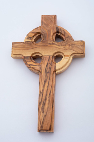 Cruz Celta De Madera De Olivo Decoración Católica/latina -