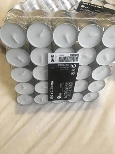 Velas Candelitas Sin Perfume Ikea Glimma, Blancas, 100 Unida
