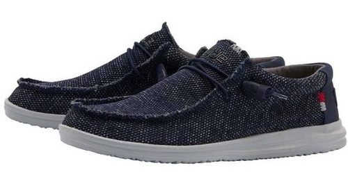 Hey Dude Zapatos Mocasines Wally Free Navy Grey Hombre