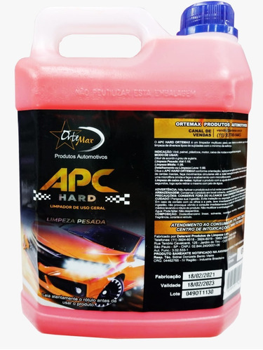 Produto Para Detalhamento Automotivo 1:50 Apc Hard Ortemax