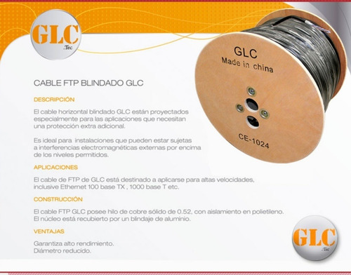Cable Ftp X Metro Glc Cat 5e Doble Vaina Exterior Blindado