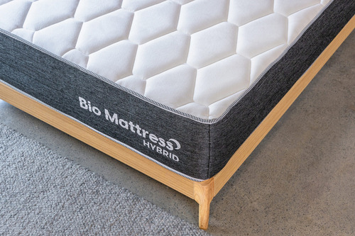 Colchón Individual Hybrid Memory Foam Resortes Bio Mattress Color Blanco