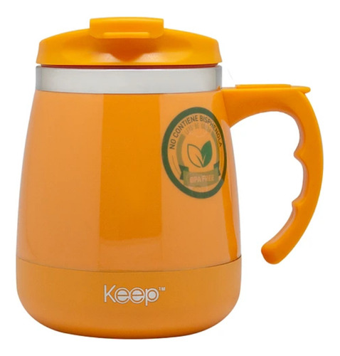 Taza térmica Keep Indoor color amarillo 400mL