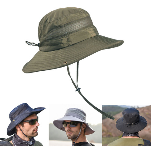 Sombrero De Pescador De Ala Ancha Para Hombre, Para Acampar