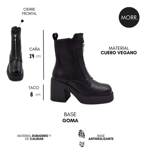Bota Mujer Urban Cow Armony Cierre Ecocuero Plataforma Moda