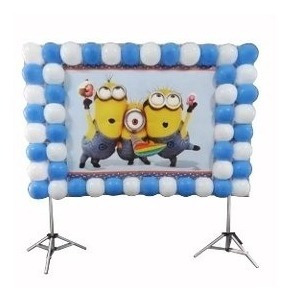 Imagem 4 de 4 de Suporte Painel Festa,banner 3x3m ,balões Cortina + Presilhas