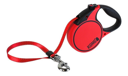 Guía retráctil para perros de 5 metros y hasta 30 kg, Kong Terrain, color mediano, rojo