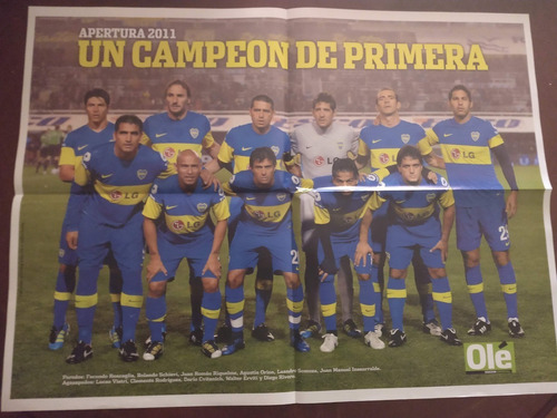 Poster Boca Campeon Apertura 2011 (035) Riquelme Somoza
