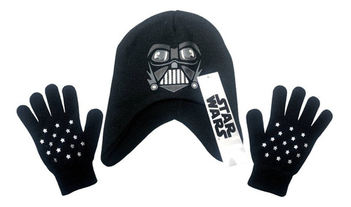 Kit Inverno Juvenil Preto Star Wars Disney : Touca + Luvas