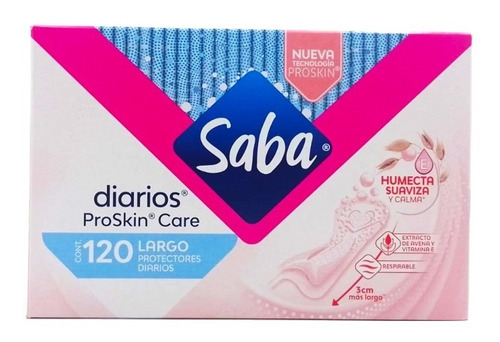 Panti Protectores Diarios Saba Multiestilos Largo 120 Pzas