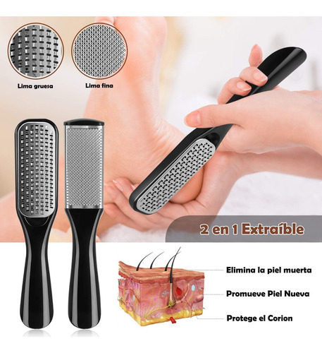 Kit 27 Herramientas Pedicura Lima Pies Cutícula Callos Talón