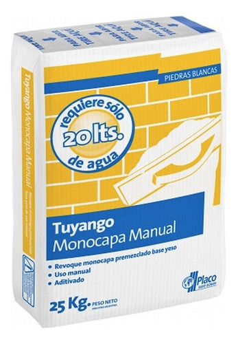 Yeso Bolsa Monocapa Manual X 25kg Tuyango