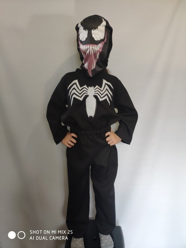Disfraz Venon Hombre Araña Negro Super Heroe Niño A Medida!