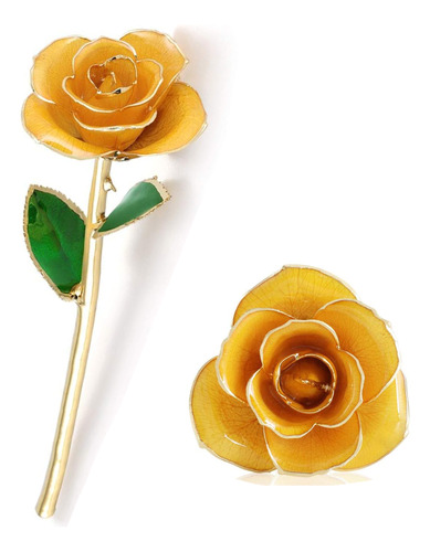 Rosas Chapadas En Oro De 24 Quilates, Regalo Del Día De La M