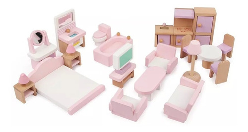 Mini Muebles Para Casa De Muñecas Juguete Madera