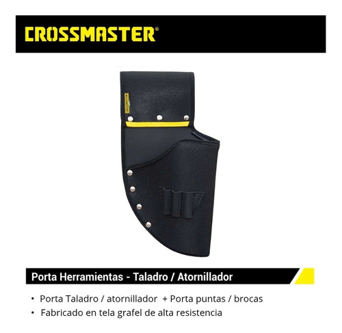 Cartuchera Porta Taladro Para Cinturon Crossmaster Negro
