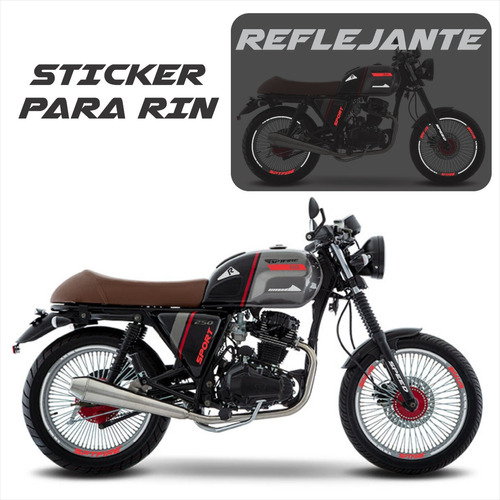 Kit De Stickers Rin Reflejantes Italika Sptfire250 + Regalo