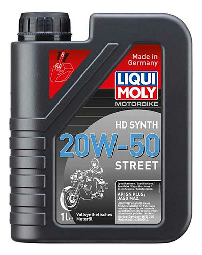 Aceite Liqui Moly 20w50 Street Sintetico Para Moto 1l