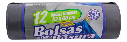 Bolsas Para Basura La Casera Inorgánica Gris Grandes 15 Bolsas