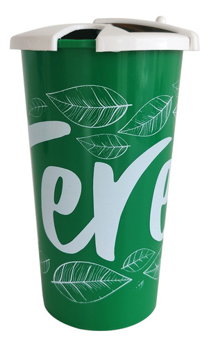 Copo Para Tomar Terere Chimarrão Gelado 450ml Tampa Verde