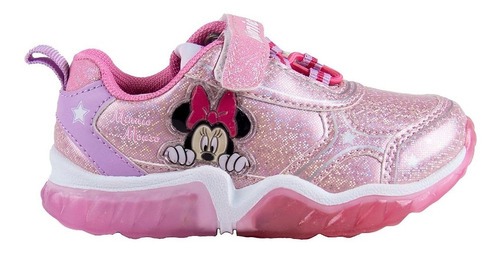 Zapatillas Niñas Footy Minnie Disney Velcro Luces Led