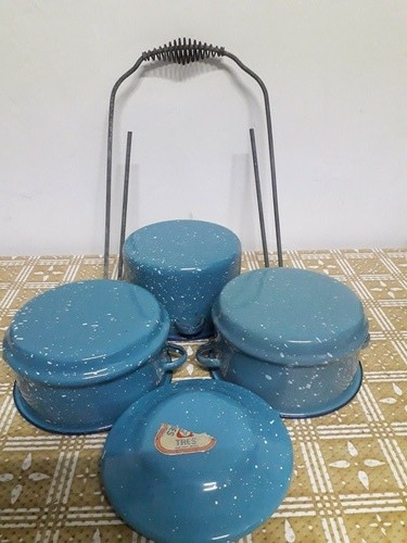 Portavianda De Peltre 3 Divisiones Tres Vintage 70's