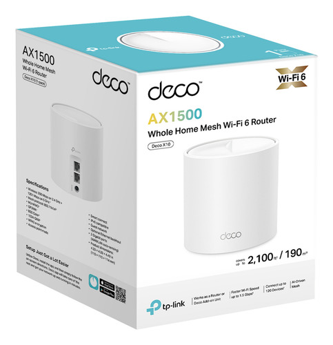 Tp-link Deco Wi-fi 6 Mesh, Ax1500, Deco X10(1-pack)