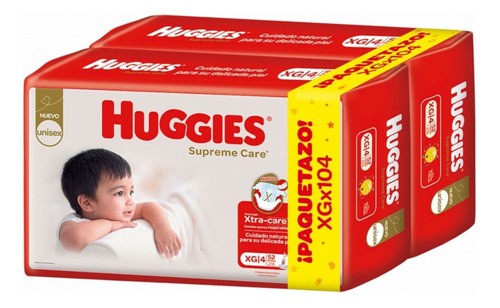 Pañales Huggies Supreme Care Xg X 104