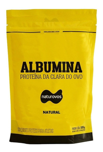 Suplemento em pó Naturovos  Albumina proteína Albumina sabor  natural em sachê de 500g