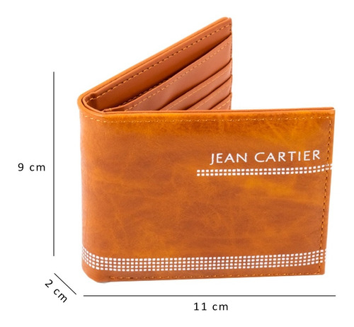 Billetera Hombre Jean Cartier Tarjetero Cuero Ecologico