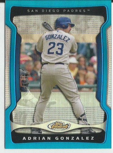 2009 Topps Finest Blue Refractor Adrian Gonzalez /399 Padres