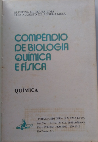 Compêndio De Biologia, Química E Física. Vol.1