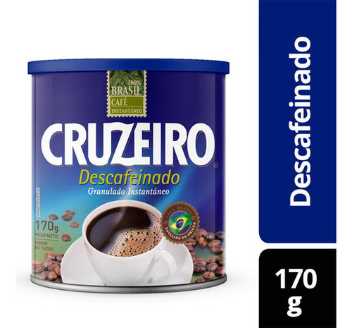 Café Cruzeiro Instantáneo  Descafeinado Lata 170 Gr