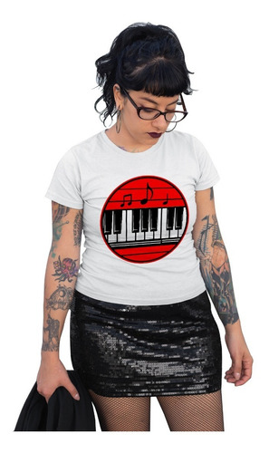 Camisetas Economicas Para Mujer Modernas Piano Electrico Cle