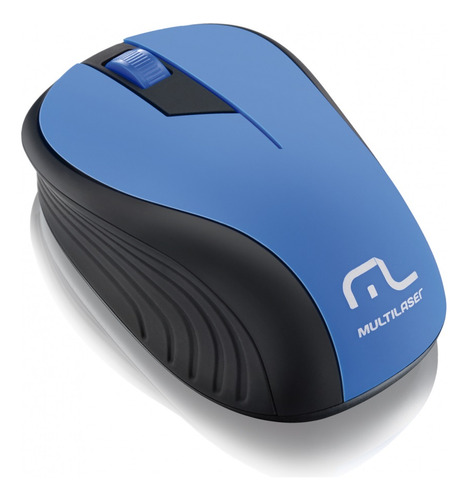 Mouse Sem Fio Trabalho Preto Azul 2.4ghz 1200dpi Multilaser