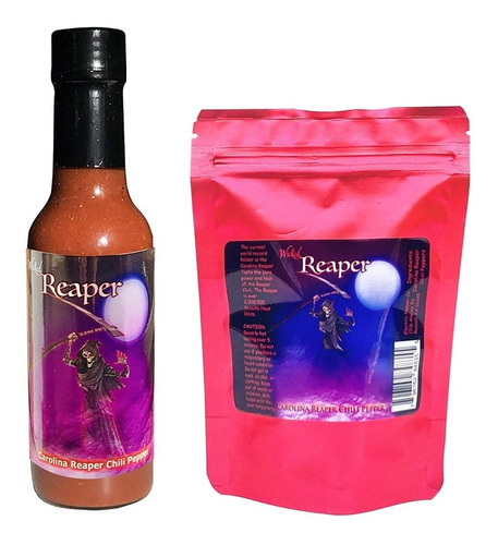 Carolina Reaper Dragon Breath Pepper Salsa + 5 Chiles Secos