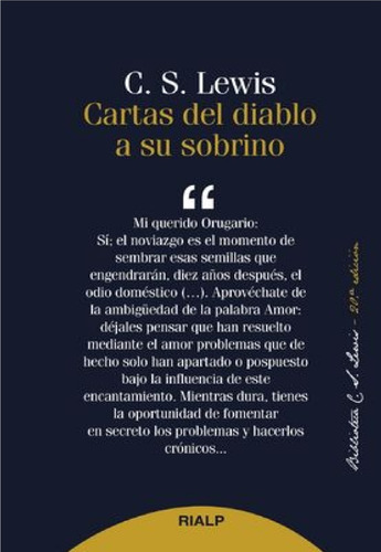 Cartas El Diablo A Su Sobrino - C. S. Lewis