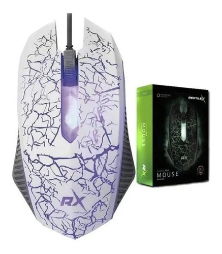 Mouse Gamer Reptilex Iluminacion Led Blanco/gris