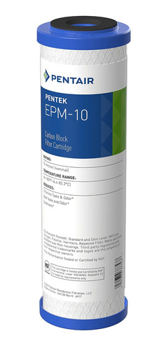 Pentair Pentek Epm-10 Filtro De Agua De Carbono, 10 Pulgadas